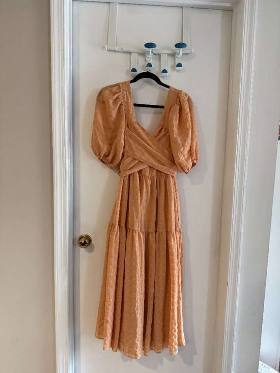 Lulus Dresses & Skirts - LuLu's Midi Orange Tie Front Dress XL